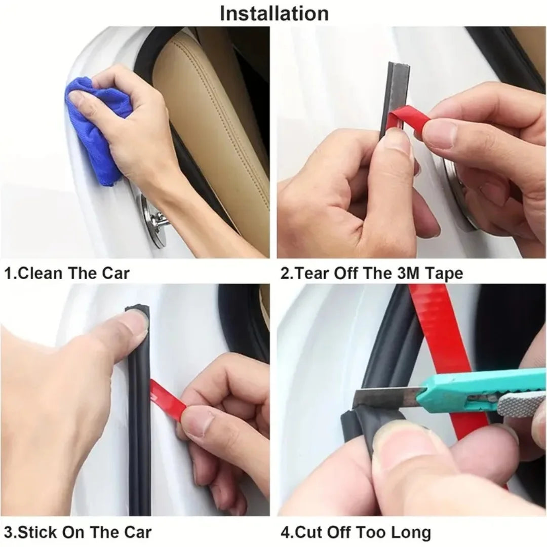 Car Door Seal Strips Sticker Weatherstrip Rubber B Shape Door Seals
