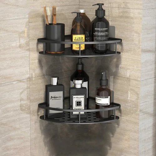 Bathroom Storage Rack No Drill Shelves Wall Mount Corner Shelf Shower