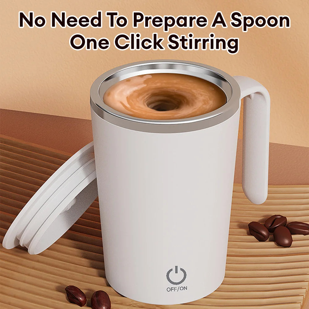Automatic Stirring Cup Magnetic Mug 400ml Stainless Steel Coffee