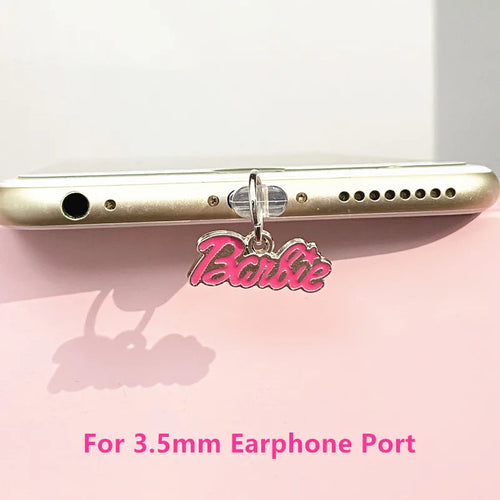 MINISO Barbie Metal Phone Anti-Dust Plug For iPhone Samsung Huawei