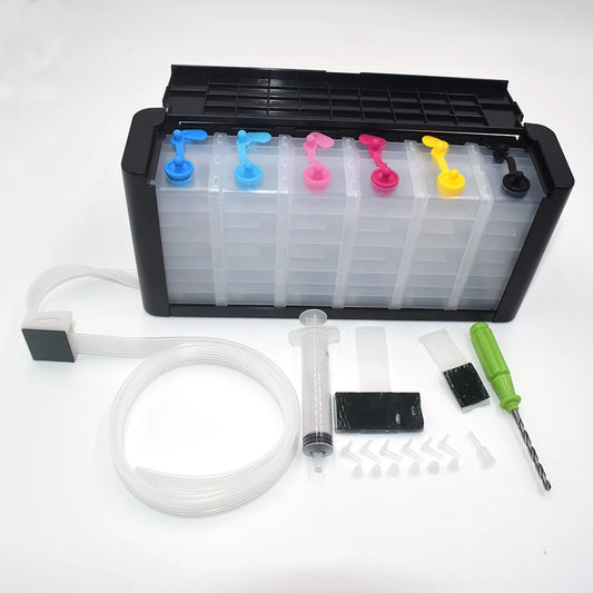 6 Color Printer Empty Tank Box Replacement Kit DIY CISS Refill Case