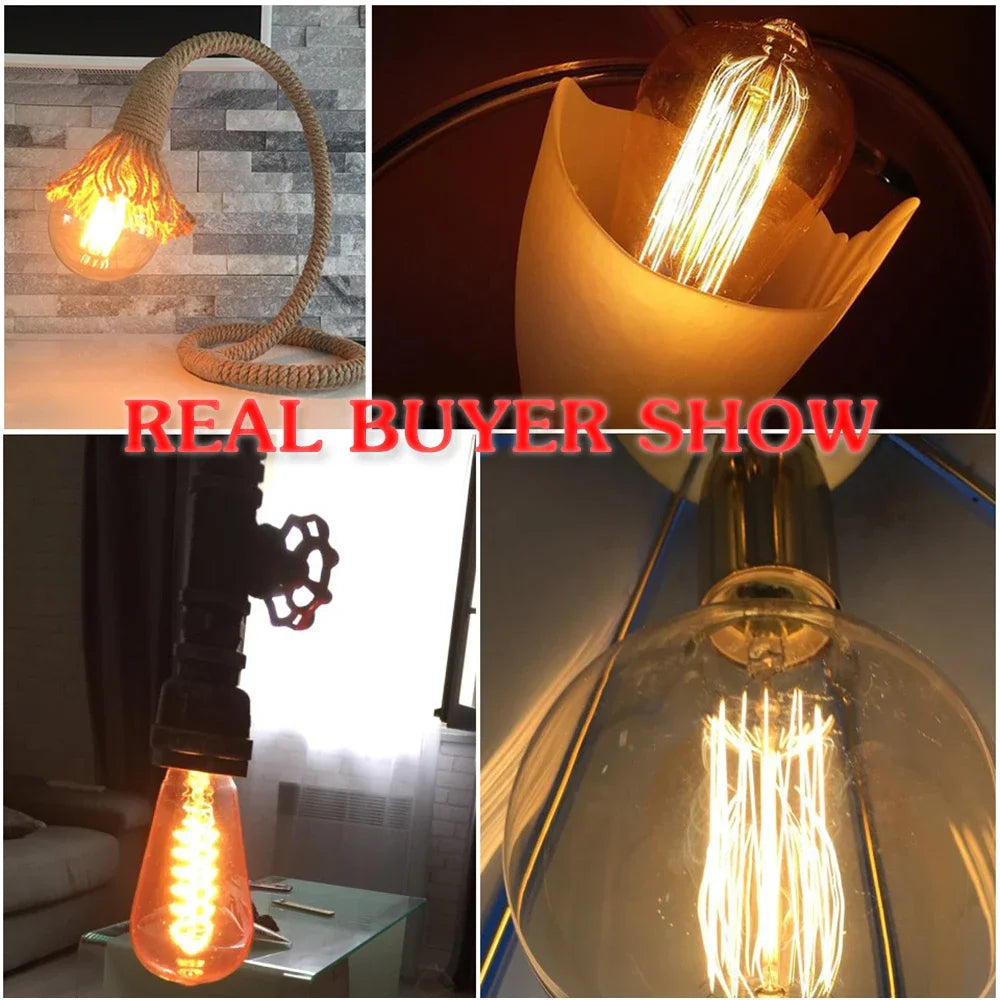 Retro Edison Bulb E27 220V 40W ST64 G80 T45 A19 Ampoule Vintage Edison