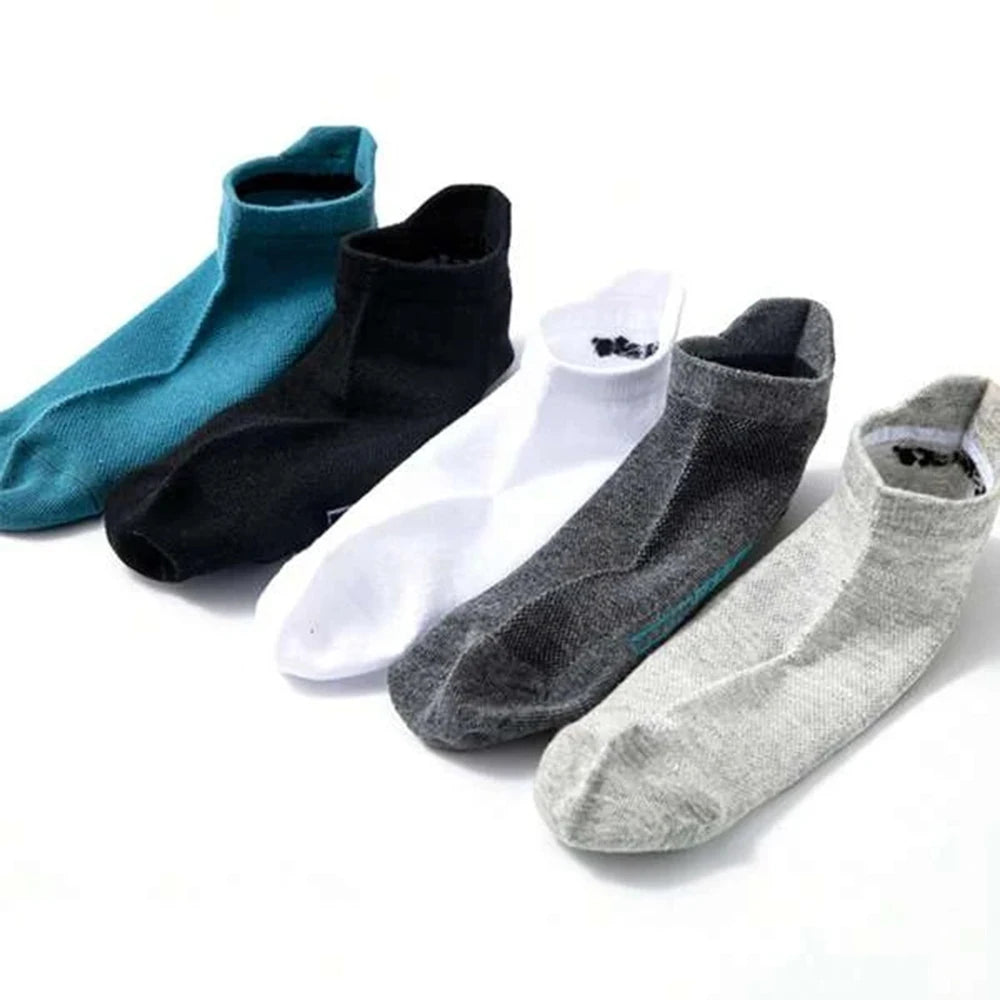 5 Pairs Men's Socks High Quality Women's Low Cut Round Neck Ankle