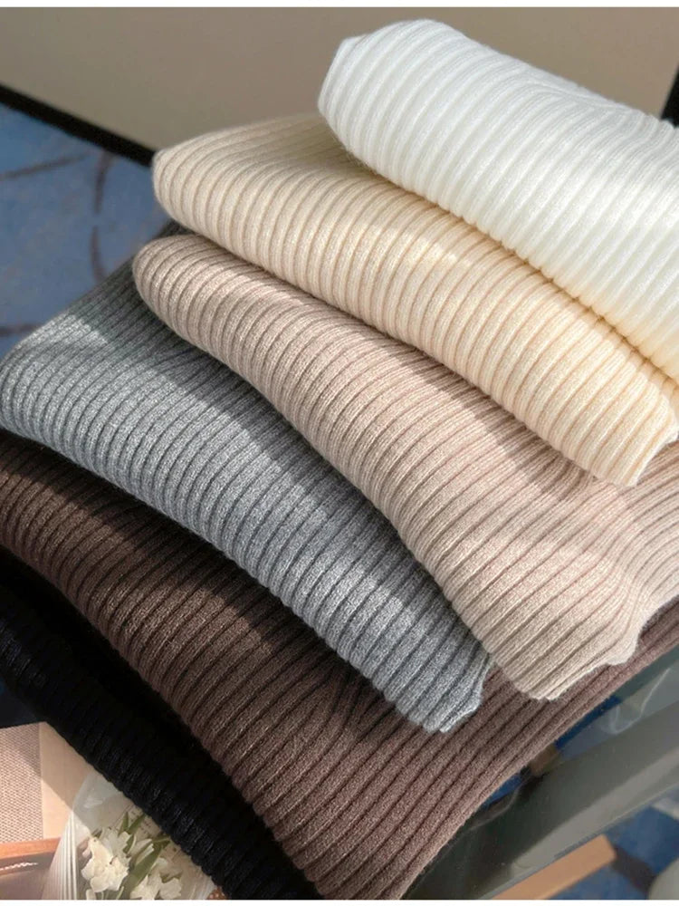 2024 Basic V-neck Chic  Autumn Winter Pullover Women Female Knitted