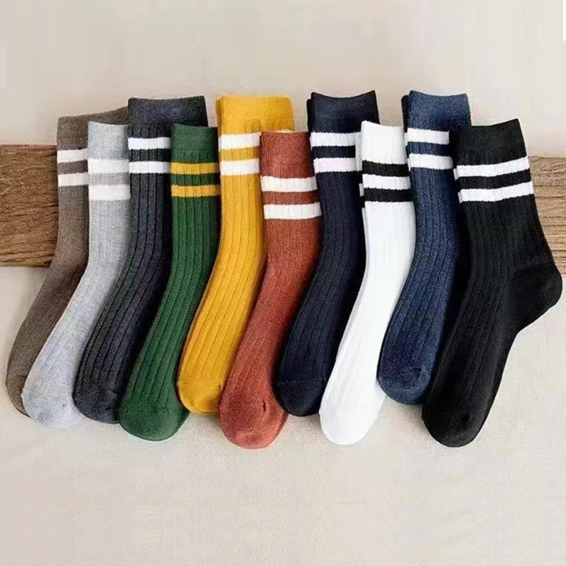5/10 Pair  New Striped Casual Breathable Socks High Quality Harajuku