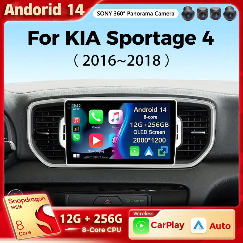 Android 14 Car Multimedia Radio For KIA Sportage 4 2016 2017 2018 2019