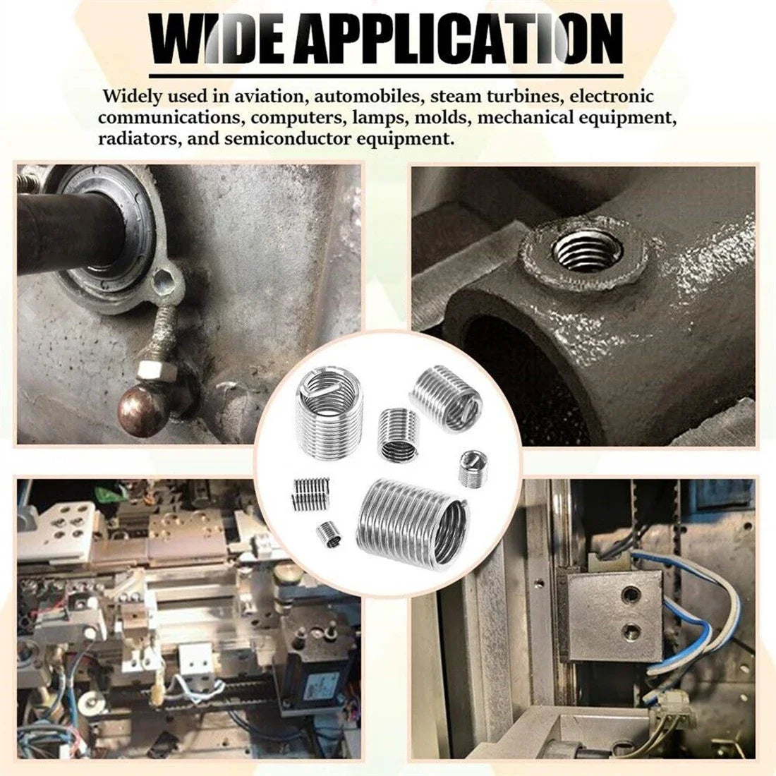 60Pcs Wire Thread Insert M3 M4 M5 M6 M8 M10 M12 Fastening Thread