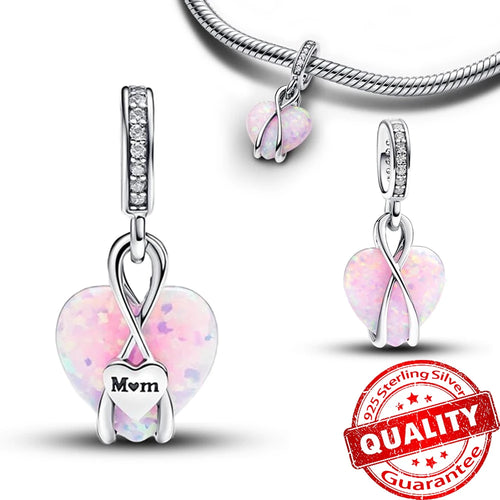 New Arrival 925 Sterling Silver Love You Mom Entwined Infinite Hearts
