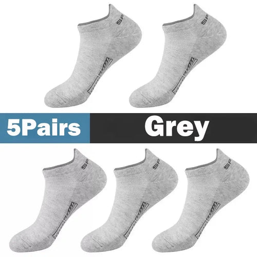 5 Pairs Men's Socks High Quality Women's Low Cut Round Neck Ankle