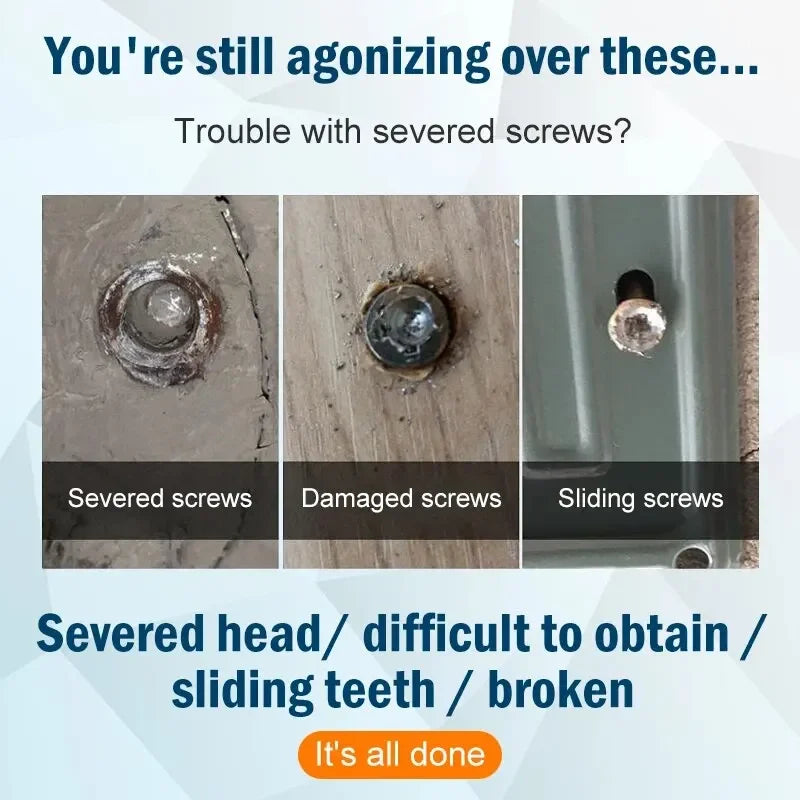 Damaged Screw Extractor Broken Bolt Stripped Set Double Head Tool Easy