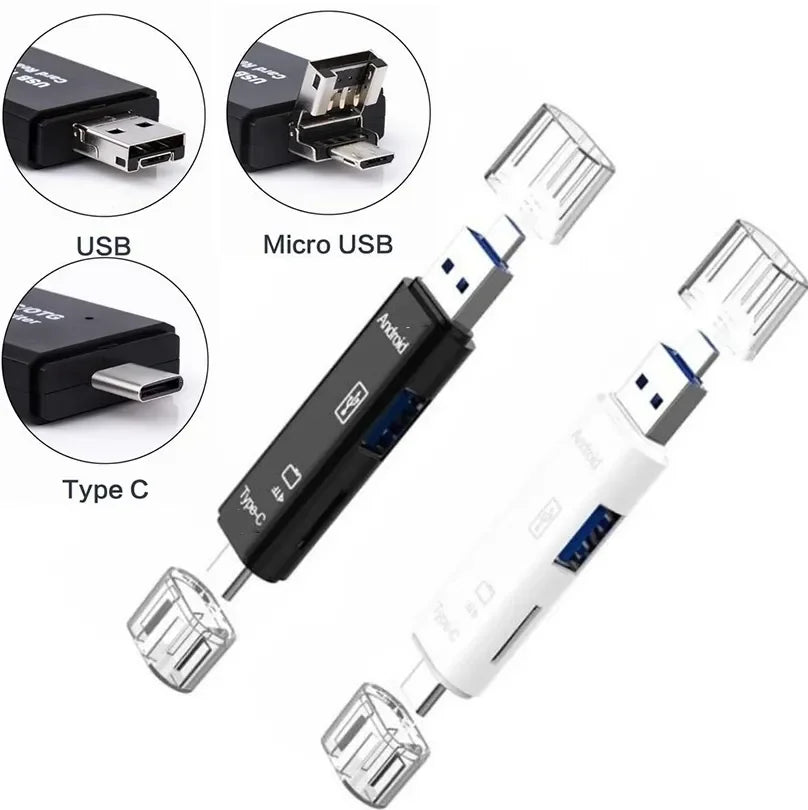 New 5 in 1 Multifunction USB 2.0 Type C USB Micro USB SD TF Memory