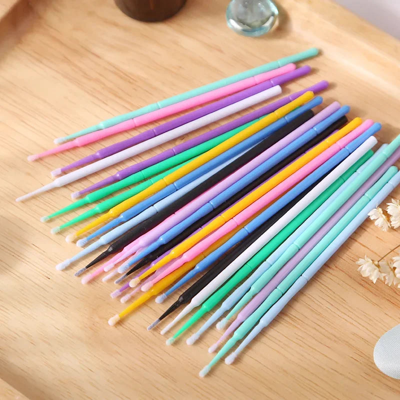 100 pcs Disposable Micro Brush Mascara Wands Applicator Lash Removing