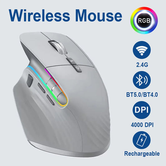 Multi-Device Wireless Mouse Bluetooth 5.0 & 3.0 Mouse 2.4G Wireless