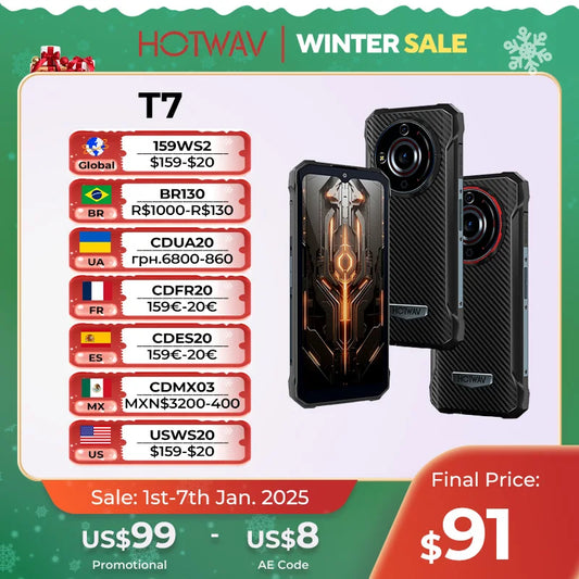 [World Premeire] HOTWAV T7 Rugged Smartphone 6.52'' HD+ Ultra Thin