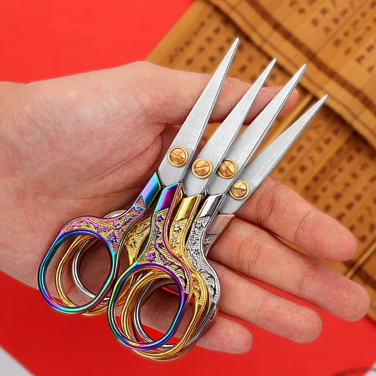 1PC Stainless Steel Vintage Scissors Sewing Fabric Cutter Embroidery