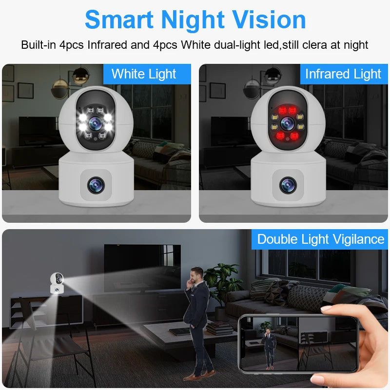 Smar 6MP WiFi Camera with Dual Screens Two-Way Audio Baby Monitor