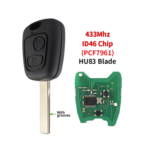 ID46 Chip Remote Car Key For Citroen C1 C2 C3 C4 Saxo Xsara Picasso