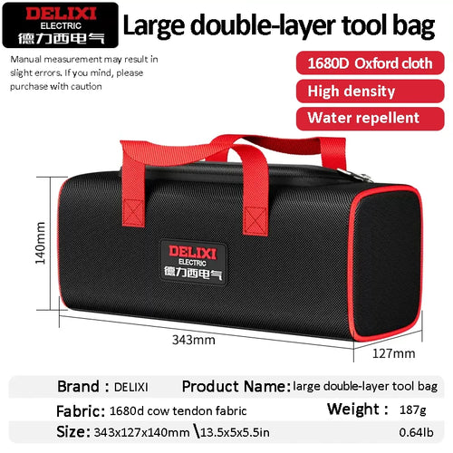 DELIXI ELECTRIC Tool Bag Oxford Cloth Portable Storage Bag,