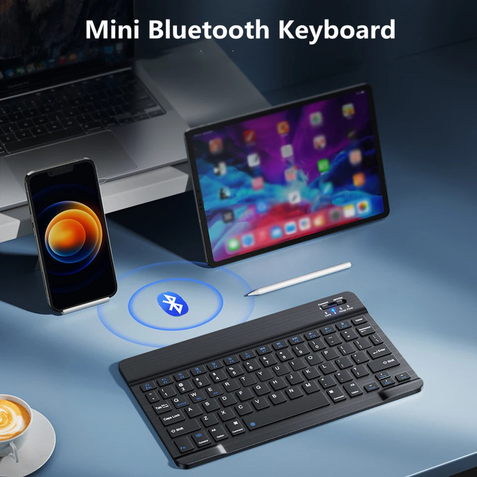 Mini Bluetooth Wireless Keyboard Mouse Set Rechargeable For Phone