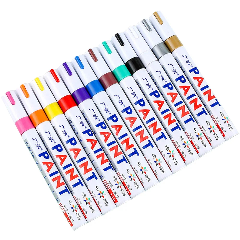 6 Pcs Colorful Permanent Paint Marker Waterproof White Markers tire