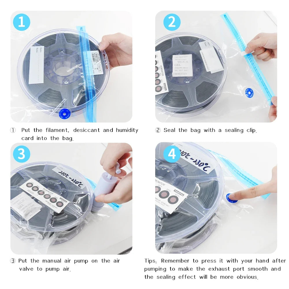 30 Bags Filament Storage Vacuum Bag 3D Printer PLA/ABS/TPU Filament