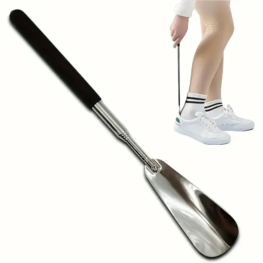 1PC retractable stainless steel elderly shoe puller, shoe assistant,