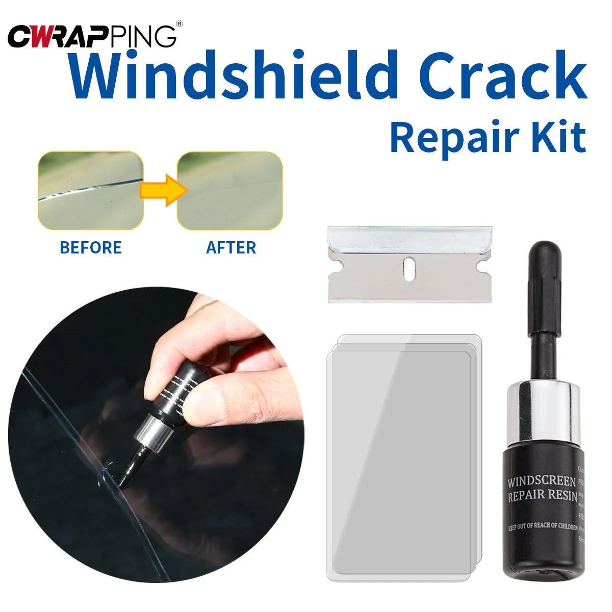 Car Windshield Repair Tools Glass Cracked Scratch Repair Fluid Agent