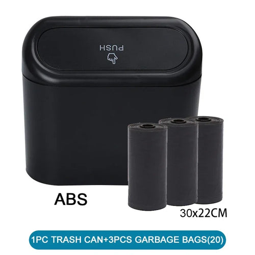 3Pcs Car Trash Can (with Lid) Contains 60 (300) Garbage Bags, Small