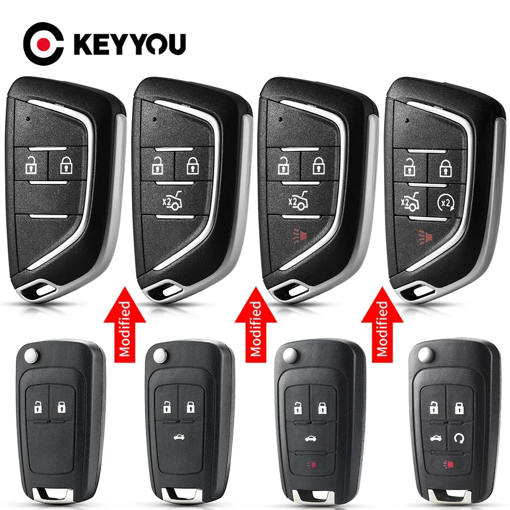 KEYYOU New Modified Flip Remote Key Shell Case 2/3/4/5 Buttons For