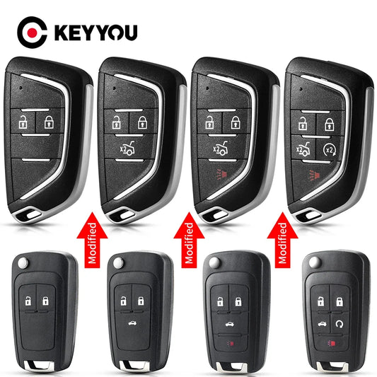 KEYYOU New Modified Flip Remote Key Shell Case 2/3/4/5 Buttons For