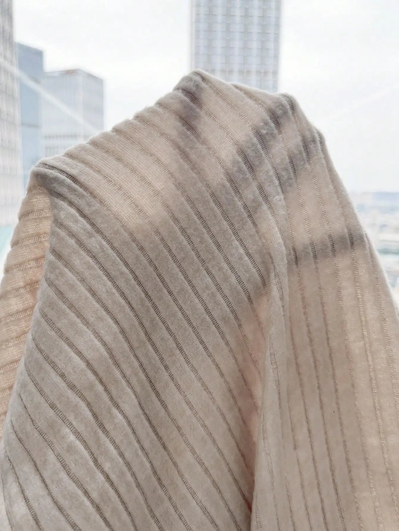 Autumn and Winter Sexy Texture Pit Stripe Slim Knit Long Sleeve