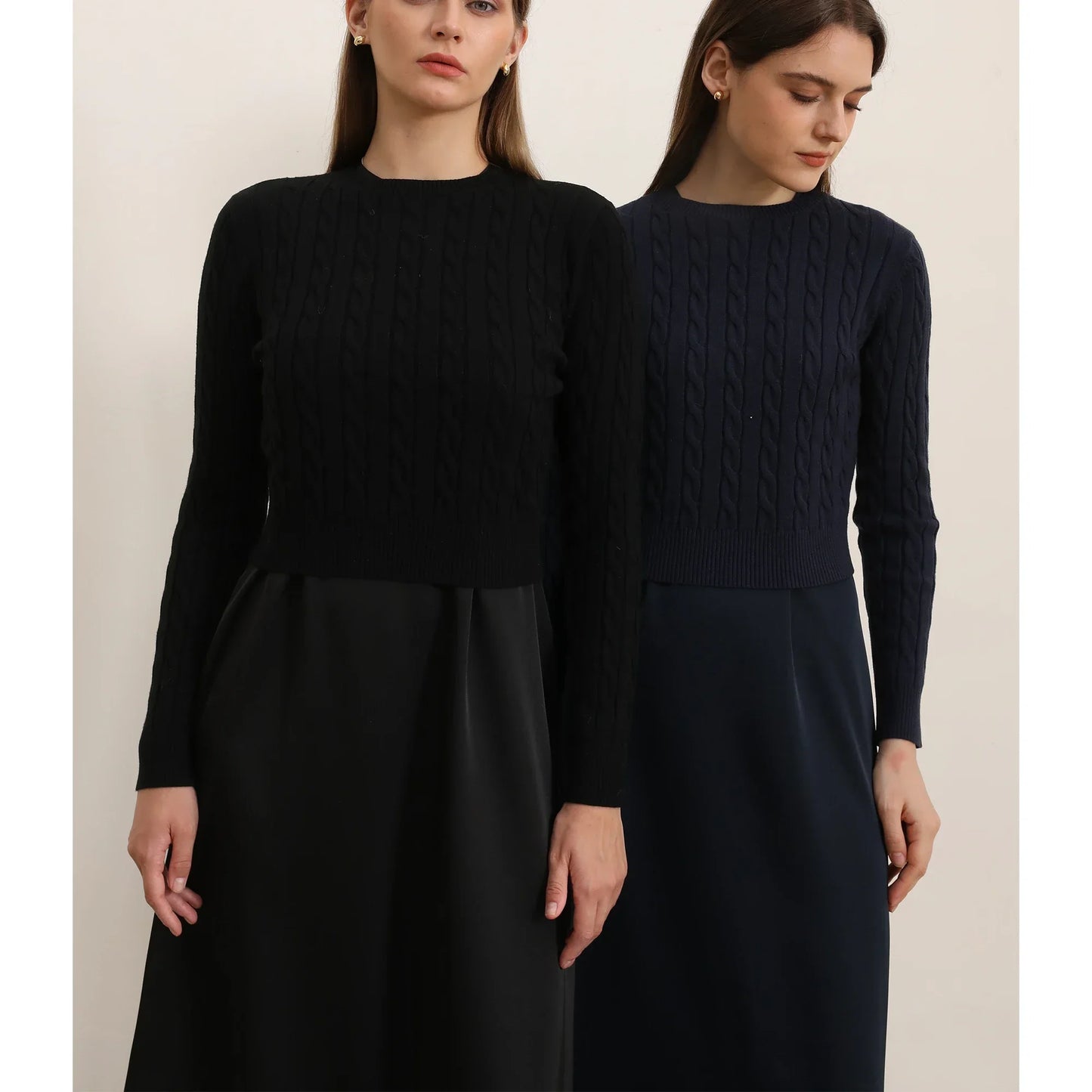 AP Women 2025 Autumn and Winter Cableknit Sweater Soft Casual Five