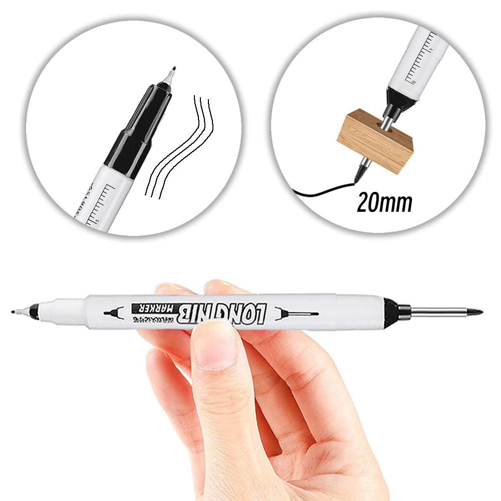 20mm Double-Tip Deep Hole Long Head Nib Markers For Metal Pen