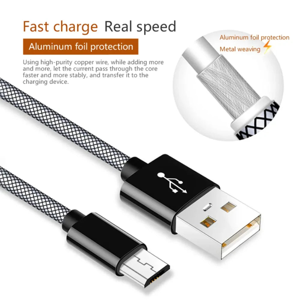 Type C Micro USB Cable 20cm 3A Short Fast Charging For iOS Samsung