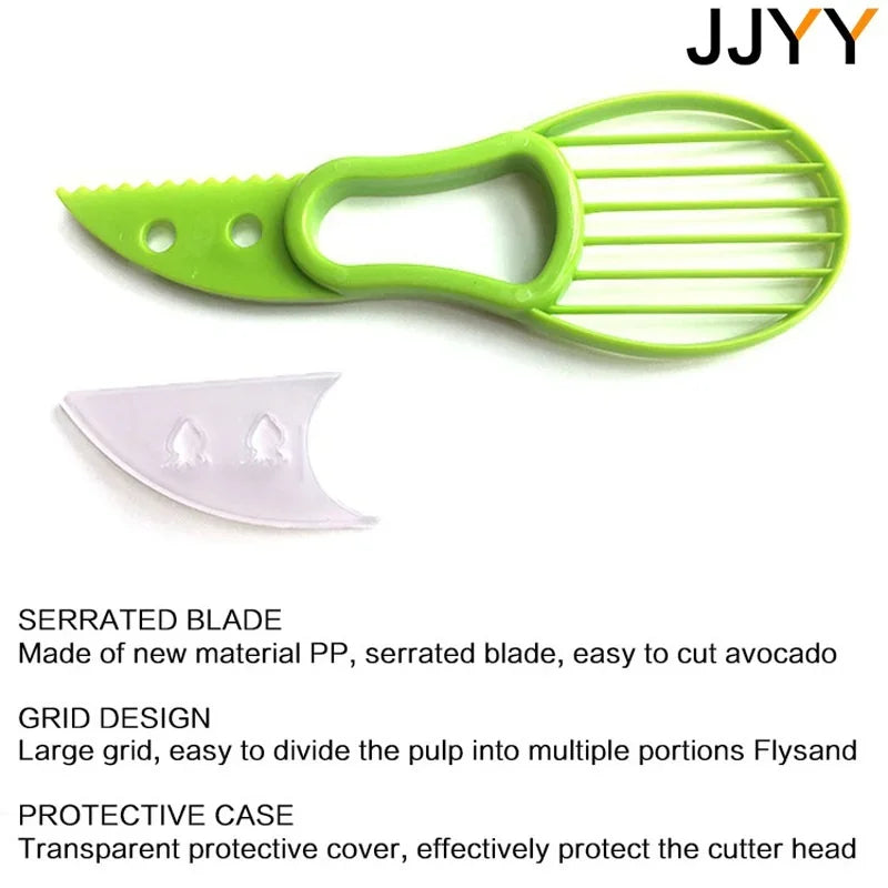 JJYY 3 In 1 Avocado Slicer Shea Corer Butter Fruit Peeler Cutter Pulp