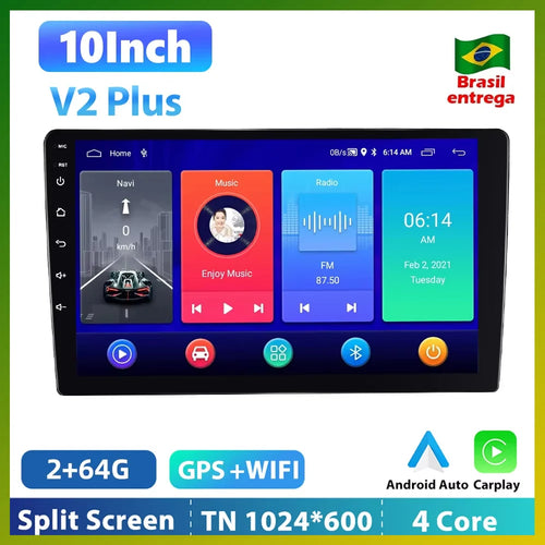Podofo 2din Android GPS Car Stereo Carplay Radio Bluetooth FM Car MP5