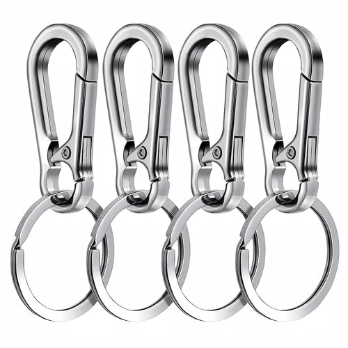 4Pcs Carabiner Clip Keychain Metal Carabiner Shape Key Ring Keyring