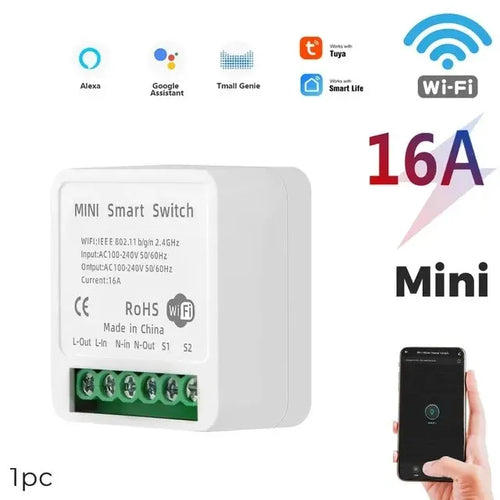 Tuya Mini 16A WiFi Switch Smart Life App 2 Way Control Smart Home