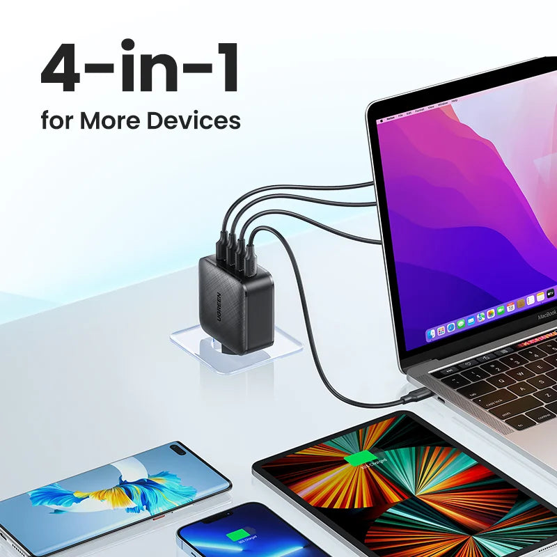 UGREEN 65W GaN Charger Quick Charge 4.0 3.0 Type C PD USB Charger with