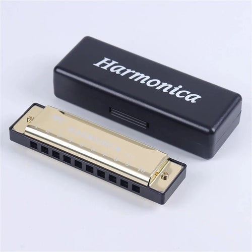 Harmonica Key of C 10 Hole Diatonic Harmonica C with Case for Beginner