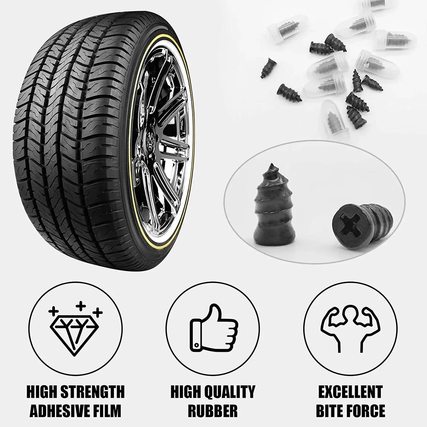 Car Tires Nails Spikes Car Flat Tubeless Tire Repair Kit Truck Scooter