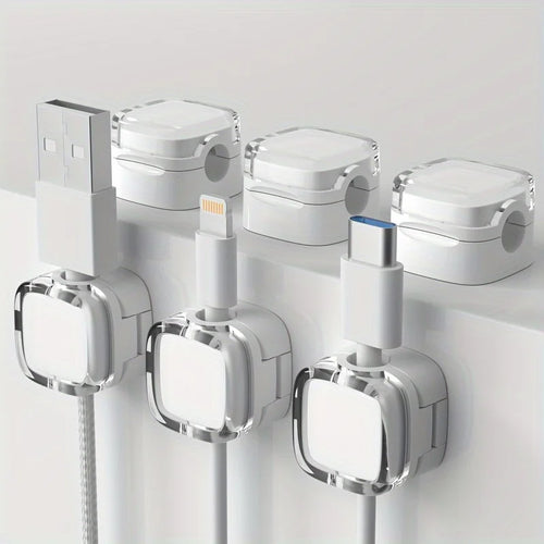 VIKEFON 6pcs Magnetic Cable Management Clips Multi-Colored Cord