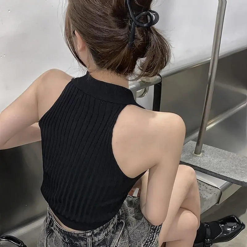 2024 Women's Summer Sleeveless New Outside Wearing Hollow Slim Bottom