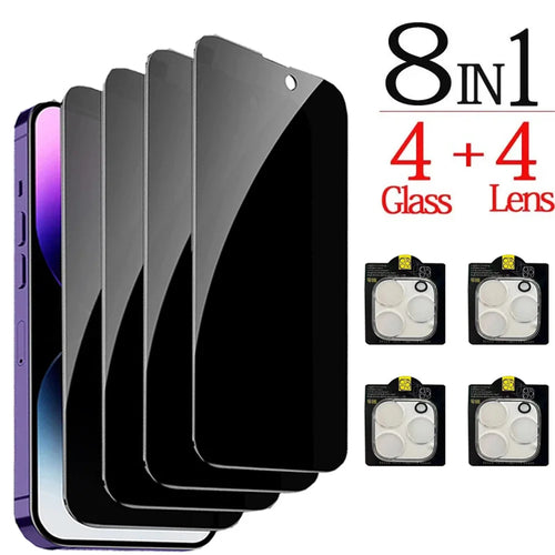 Anti-Spy Glass For iPhone 16 15 14 13 Pro Max Privacy Screen