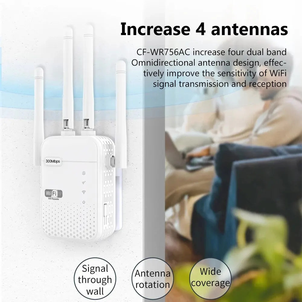 300Mbps Wireless WiFi Repeater 2.4G Signal Router 802.11N Long Range