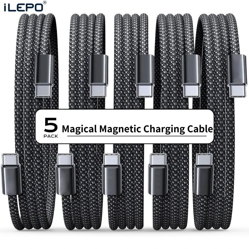 Magnetic 100W Fast Charger Cable USB C To C for iPhone 16/15 65W USB A