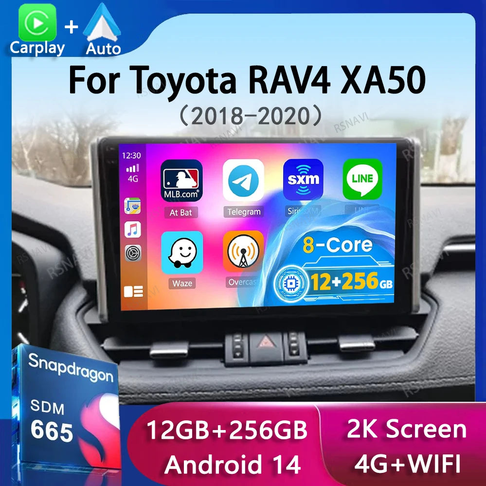 Android 14 Carplay Car Radio For Toyota RAV4 XA50 2018 2019 2020