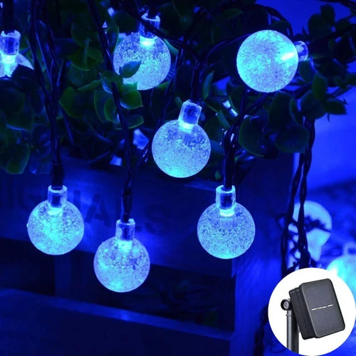 Solar Crystal Globe LED String Lights 60 LED 8 Lighting Modes IP65