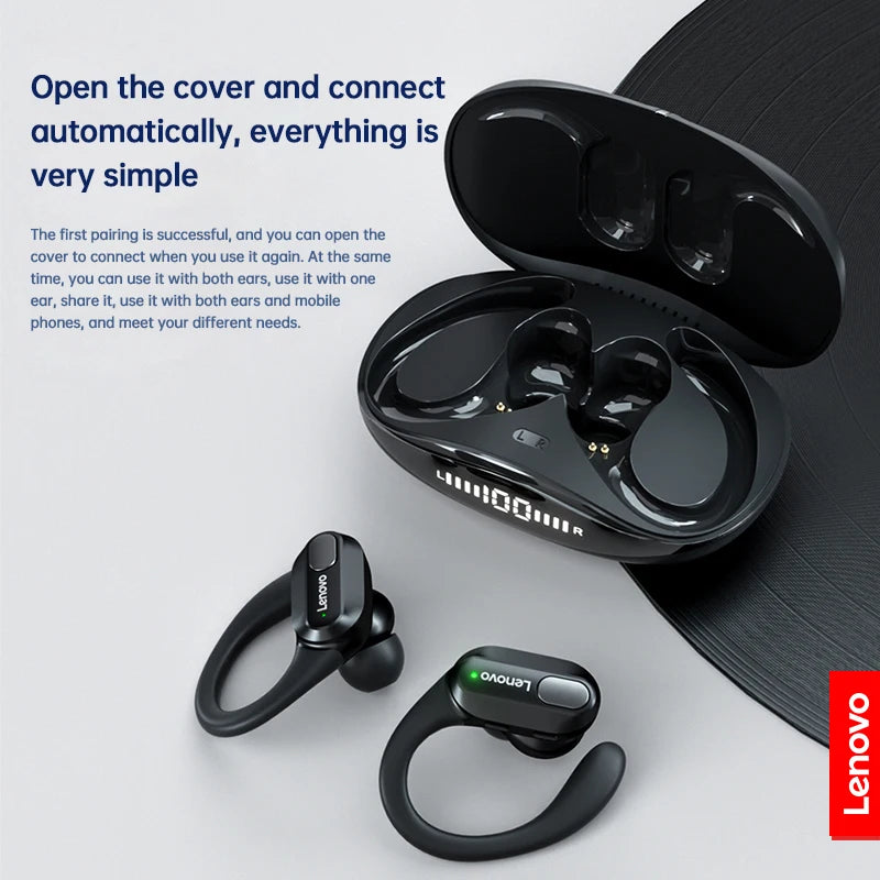 Lenovo XT80 Sports Wireless Earphones with Mics,Button Control, LED