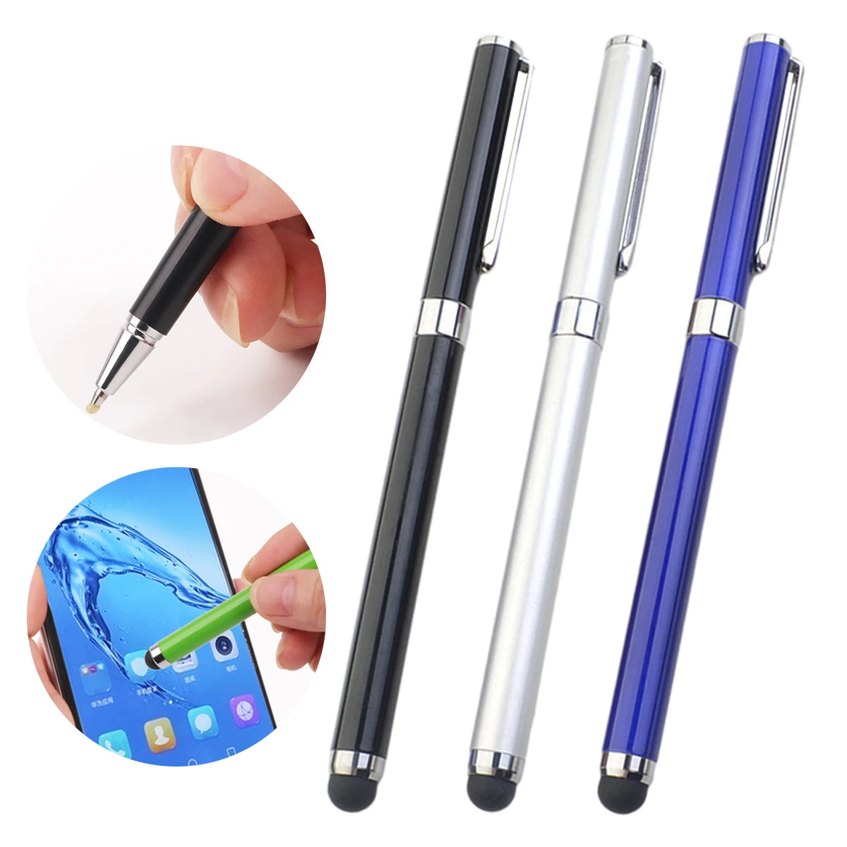 2 in1 Universal Stylus Pen For iPhone iPad Tablet Mobile Android